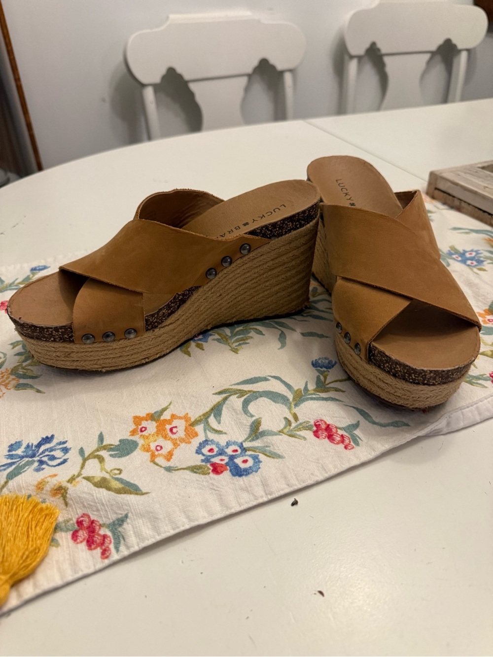 Lucky brand platform slip on